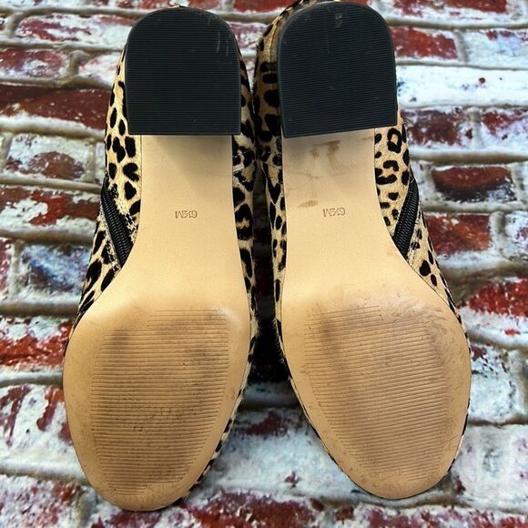 Halogen black brown cheetah fur ankle boots - Picture 8 of 10